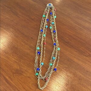 Vintage Gold Tone Necklace with Beads